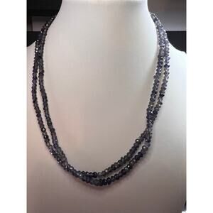 NEW faceted iolite necklace with sterling silver clasp